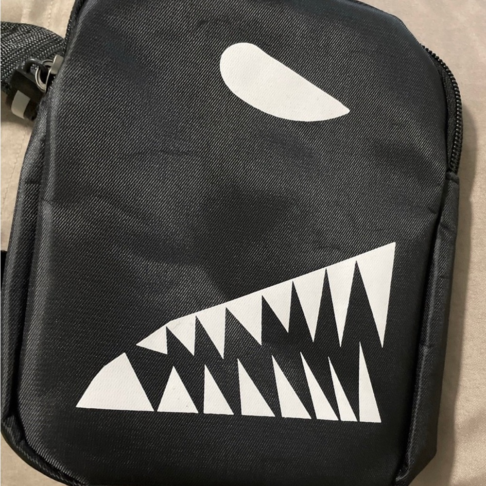 Source Unknown Black and White Belt Bag with Monster Design